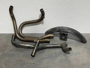 Harley Davidson Front Fender and Exhaust Pipes