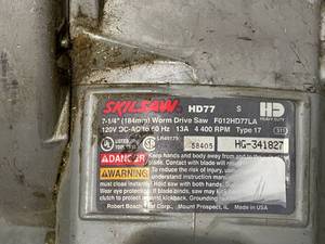 Skilsaw Worm Drive Saw