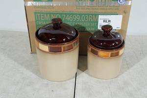 lot 143 image: 2 Gibson Casa Estebana Stoneware Canisters