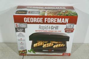 lot 197 image: George Foreman 5 Serving Electric Grill and Panini Maker