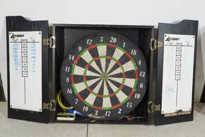 lot 235 image: Accudart Dartboard in Wood Cabinet