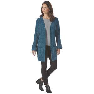 lot 160 image: Ruby Finch Chenille Cardigan Sweater - XL - Blue Coral