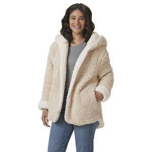 lot 165 image: Unveil Womens Reversible Teddy Fleece Hooded Jacket - Size ML