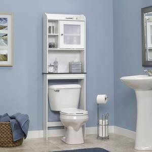 lot 217 image: New&nbspSauder Caraway Etagere with Slate Accent Bathroom Shelf
