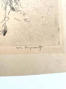 Original etching by William Meyerowitz (American - Russian, 1887-1981). titled Old Rabbi. measures 14x 11.