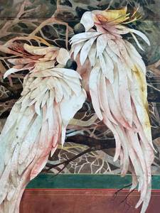 Beki Killorin listed artist ORIGINAL watercolor of 2 cockatoos on heavy weight paper.