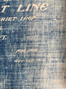 Original, REALLY LONG blueprint of the S.O line railroad in Minneapolis