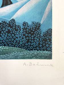 Antun Bahunek (Croatian, b. 1912), Blue Landscape, 1972, lithographic print