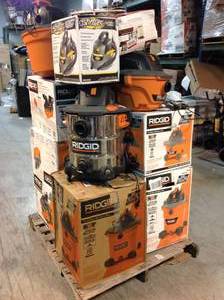 Lot of 14 Boxes of Ridgid Wet Dry Vacc Various Models and Conditions See Pictures