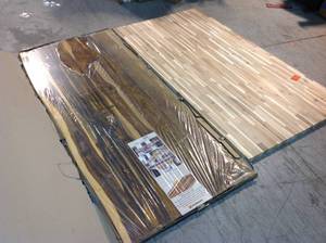 Lot of 2 HARDWOOD REFLECTIONS Unfinished Acacia Butcher Block Island Countertop Small Damaged See Pictures