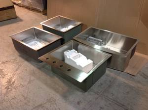 Lot of 4 Stainless Steel  Single Bowl Kitchen Sink Kit in Satin Customer Returns See Pictures