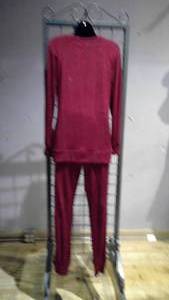 lot 14 image: Leisure Suit Shirt & Pants Burgandy Large