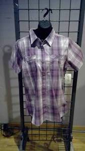 lot 219 image: Plaid button-down lavender size medium