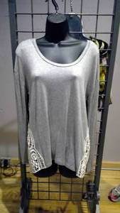 lot 246 image: Shirt gray lace sides size small