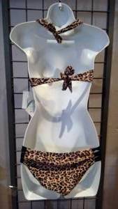 lot 435 image: Swimsuit 2-piece 3 string leopard size L