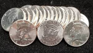 UNC ROLL OF 2002-D US KENNEDY HALF DOLLARS