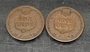 2 US INDIAN HEAD CENTS 1879 1884