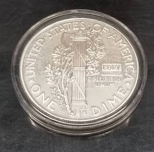 2 TROY OZ .999 FINE SILVER MERCURY DIME DESIGN IN AIRTITE
