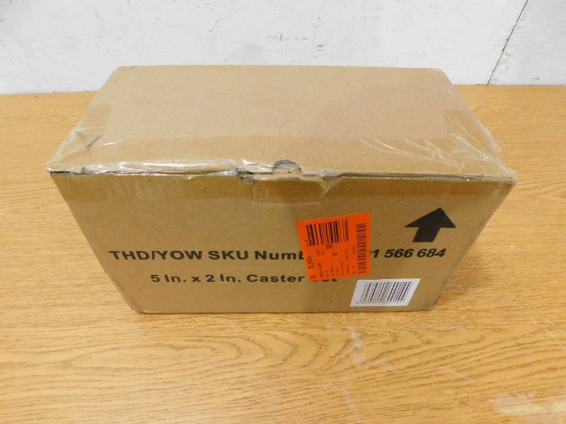 lot 17 image: Husky 5 in. Black PP Caster Kit for Ready-to-Assemble Steel Garage Base Cabinets