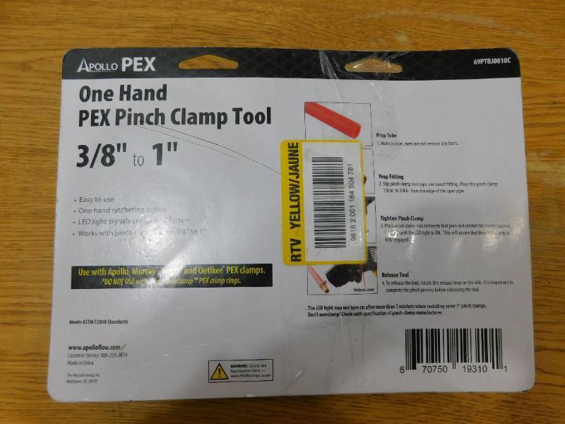 lot 36 image: Apollo 38 in. to 1 in. 1-Hand PEX Pinch Clamp Tool