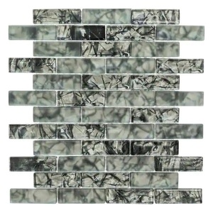 lot 9 image: (50) Jeffrey Court Black Magic 11.625 in. x 10.25 in. Interlocking Glossy Glass Mosaic Tile (0.827 sq. ftEach)