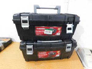 lot 51 image: (2) Husky 24 in. Tool Box in Black