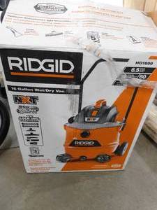 lot 98 image: RIDGID 16 Gallon 6.5-Peak HP NXT WetDry Shop Vacuum with Cart, Fine Dust Filter, Hose and Accessories