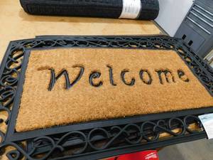 lot 64 image: TrafficMaster Scroll Welcome 22.5 in. x 37.5 in. Coir and Rubber Door Mat