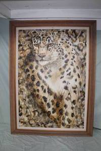 lot 301 image: Leopard by Vera Struck Signed Original Painting on Canvas in a Ribbed Wood FrameSingle Matte