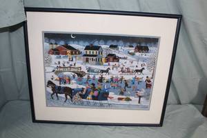 lot 304 image: Over The River by Sheila Lee circa 1994 #3335 Signed Artist Proof Print in a FrameDouble Matte
