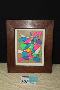 lot 308 image: Contemporary Art in a Very Old Wood Frame