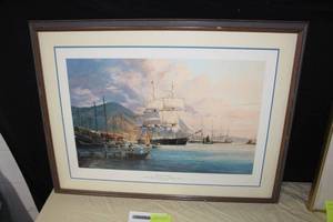 lot 317 image: Flying Cloud by Robert Taylor #134950 Signed Print in a Wood FrameDouble Matte