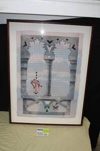 lot 322 image: Alhambra II by Bruce Weinberg circa 1989 #69125 Signed Print in a Frame