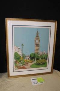 lot 331 image: Big Ben #319375 Signed Original Lithograph in a FrameSingle Matte