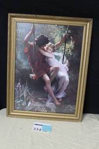 lot 334 image: Springtime by Pierre-Auguste Cot Print in a Ornate Frame