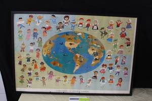 lot 338 image: Children Of Other Lands circa 1959 Vintage Poster in a Frame