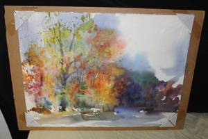 lot 350 image: New England No. 228 by Sumiyo Toribe circa 2013 Signed Original Watercolor Painting On Paper