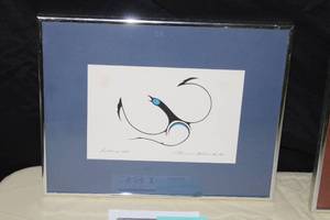lot 381 image: Gathering Call by Clemence Wescoupe circa 1979 Signed Print in a FrameSingle Matte