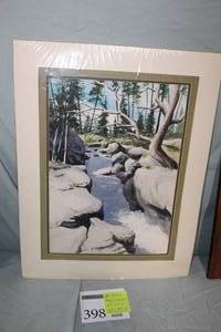 lot 398 image: Rushing Brook by Richard Mittelstadt circa 1982 Signed Original Watercolor Single Matte