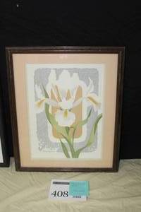 lot 408 image: Flowers by Harry Wysocki Signed Print in a FrameSingle Matte