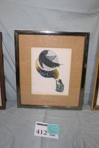 lot 412 image: Night Smoke by Suchi circa 1978 Signed Trial Proof Print in a FrameSingle Matte