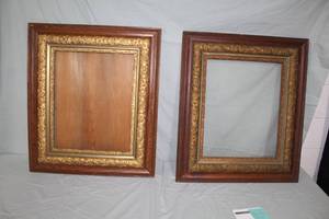 lot 422 image: Lot of (2) Ornate Victorian Picture Frames with Original Glass