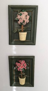 lot 17 image: Set of (2) Beautiful 3D Rose Wall Art