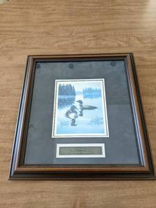 lot 62 image: Framed Artwork - Loons by Derk Hansen