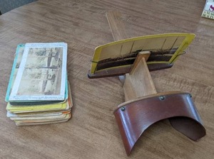 lot 55 image: Antique Stereoscope and 30 Stereographs