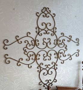 lot 45 image: Large Scrolled Metal Wall Decoration