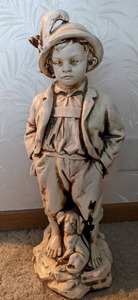 lot 49 image: Large Ceramic Figurine Boy with Puppy
