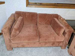 lot 84 image: Set of (2) Brown Loveseat Couches