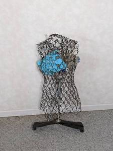 lot 102 image: Vintage Wire Dress Form with Stand