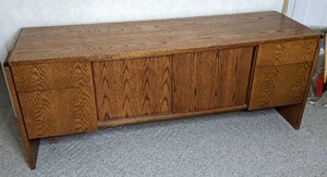 lot 9 image: Vintage Solid Wood Credenza